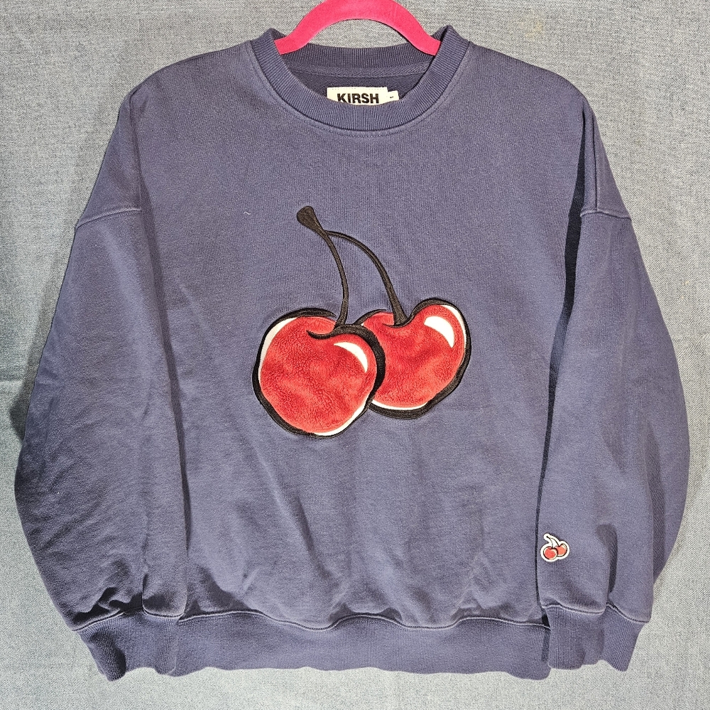 Kirsh Cherry Embroidered Crewneck Sweatshirt - Size L